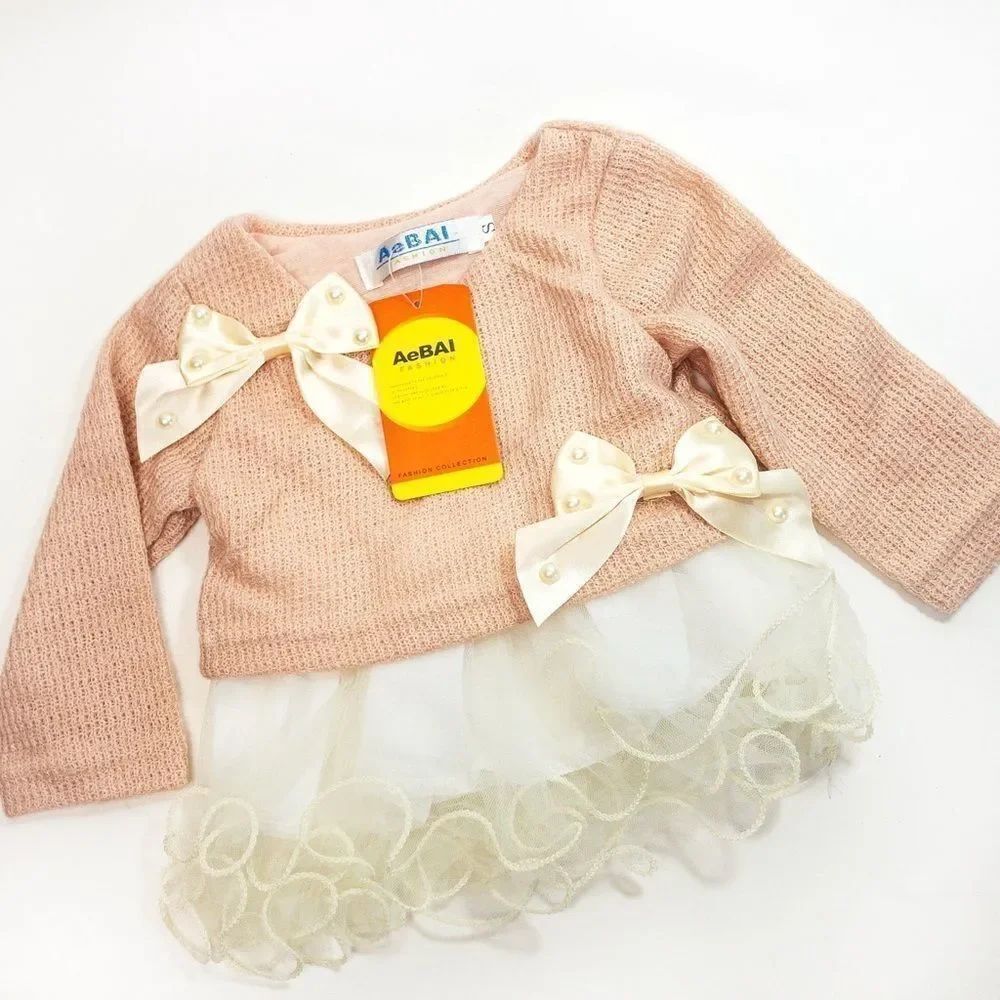 NWT Pink Sweater Dress with Ivory Tulle Sz 6-9M